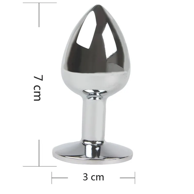 Plug Anal Diamant Métal Smooth Bleu L