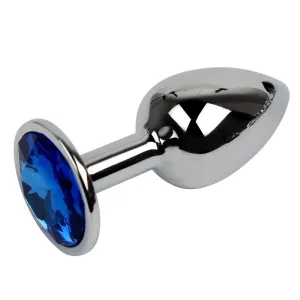 Plug Anal Diamant Métal Smooth Bleu L