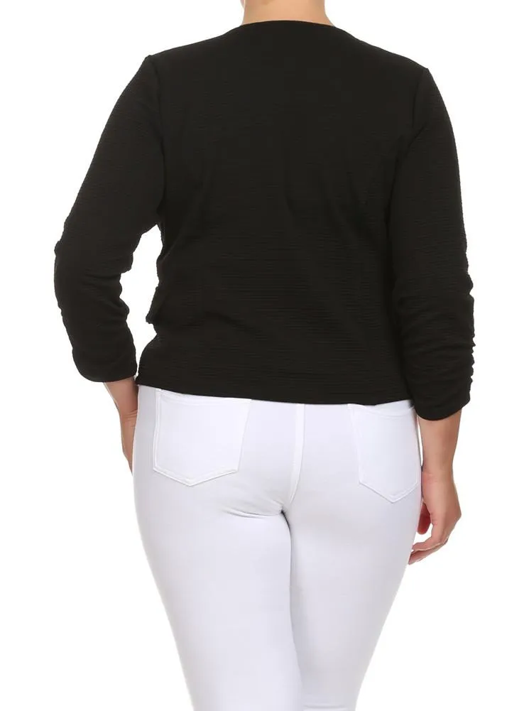 Plus Size City Nights Ribbed Black Jacket