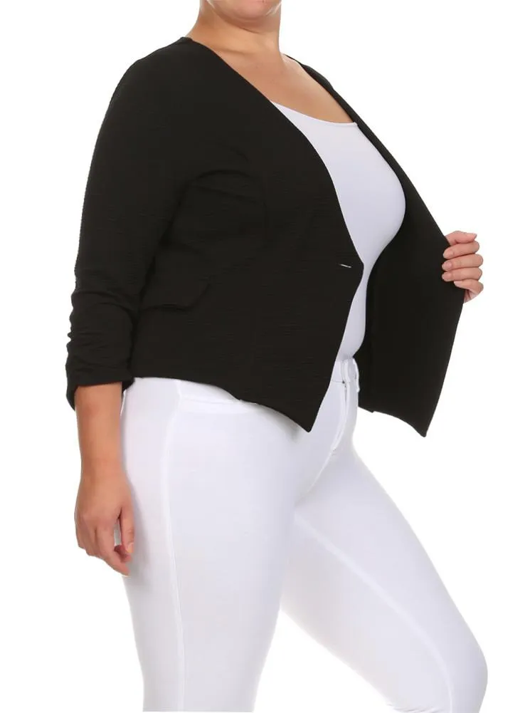Plus Size City Nights Ribbed Black Jacket