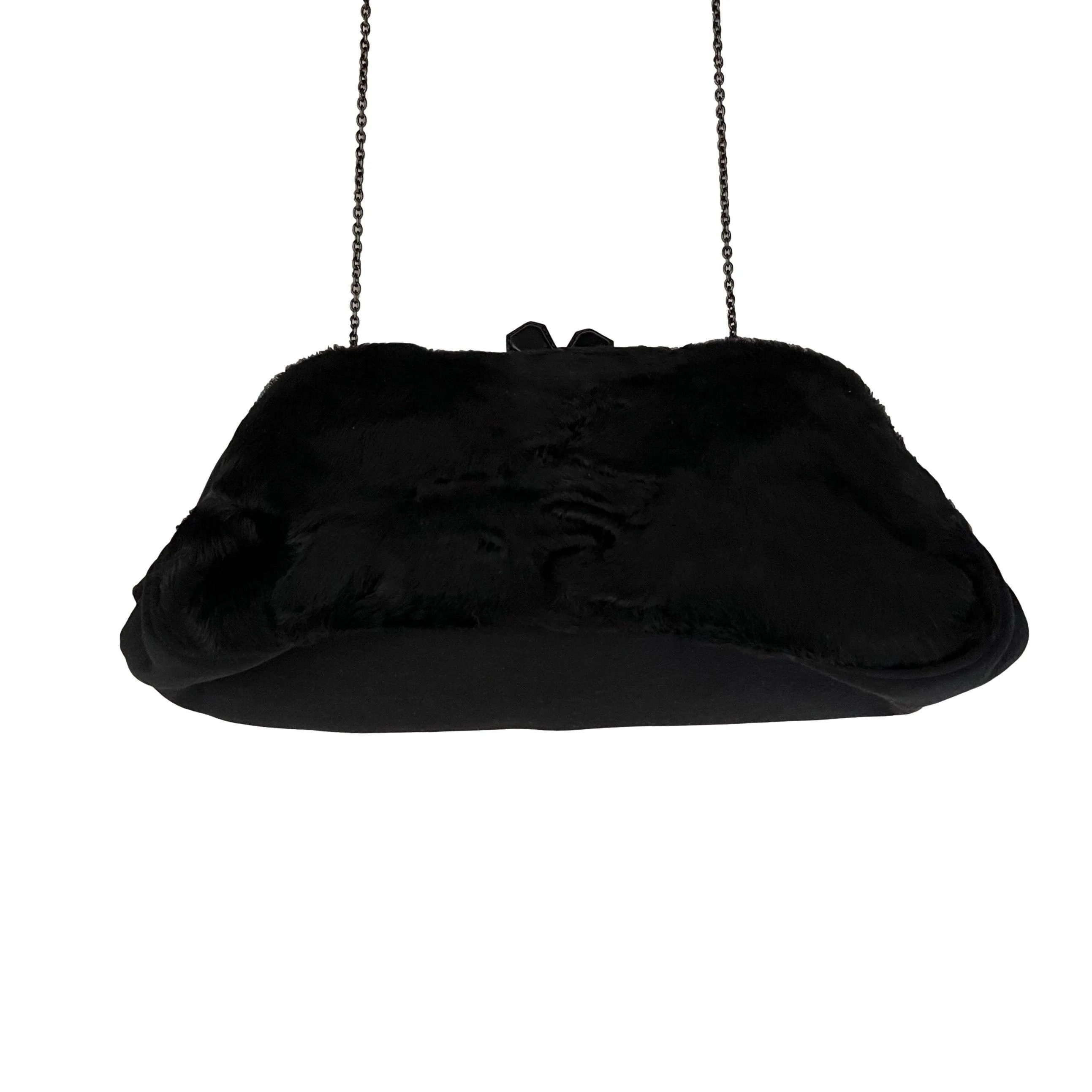 Prada Black Kisslock Chain Bag