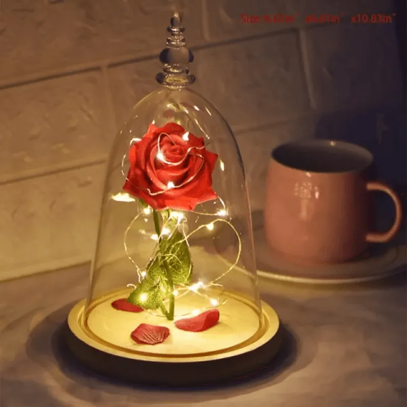 Preserved Rose Glass Dome – Elegant Eternal Floral Gift