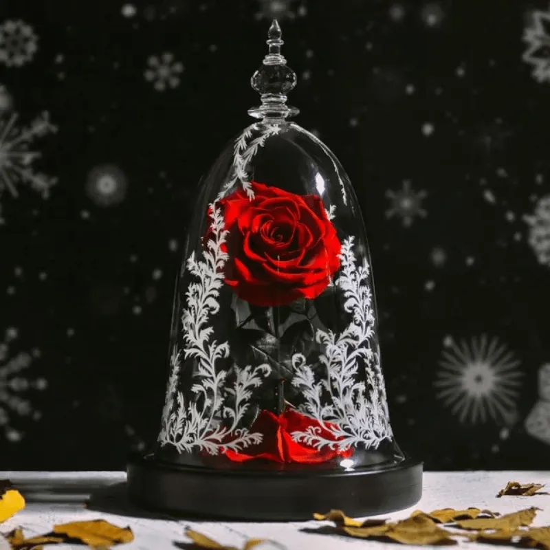 Preserved Rose Glass Dome – Elegant Eternal Floral Gift