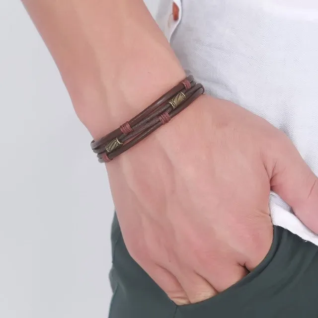 Pulseira Retro de Couro