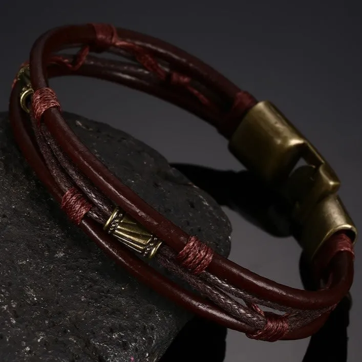 Pulseira Retro de Couro