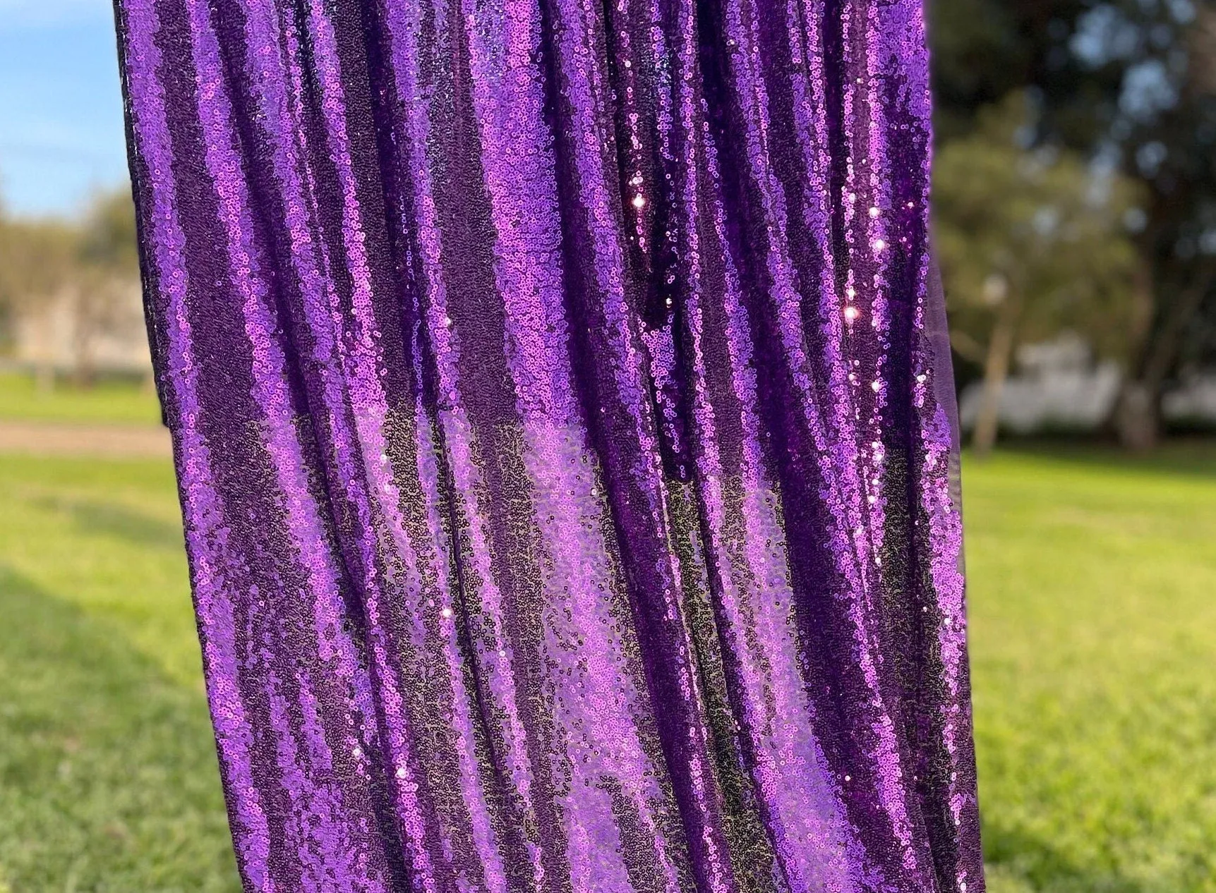 Purple Sequined Mesh