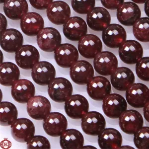 Red Garnet Beads Smooth Round