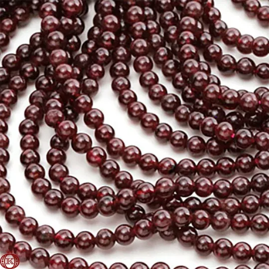 Red Garnet Beads Smooth Round