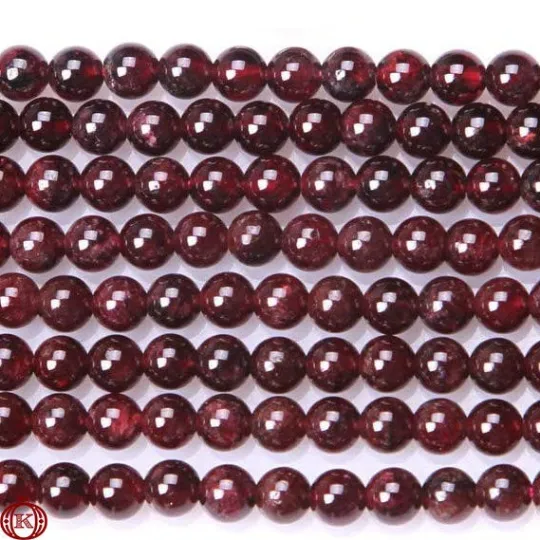 Red Garnet Beads Smooth Round