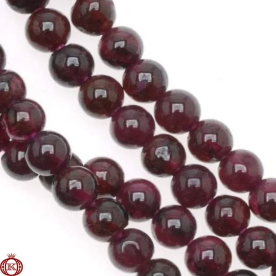 Red Garnet Beads Smooth Round