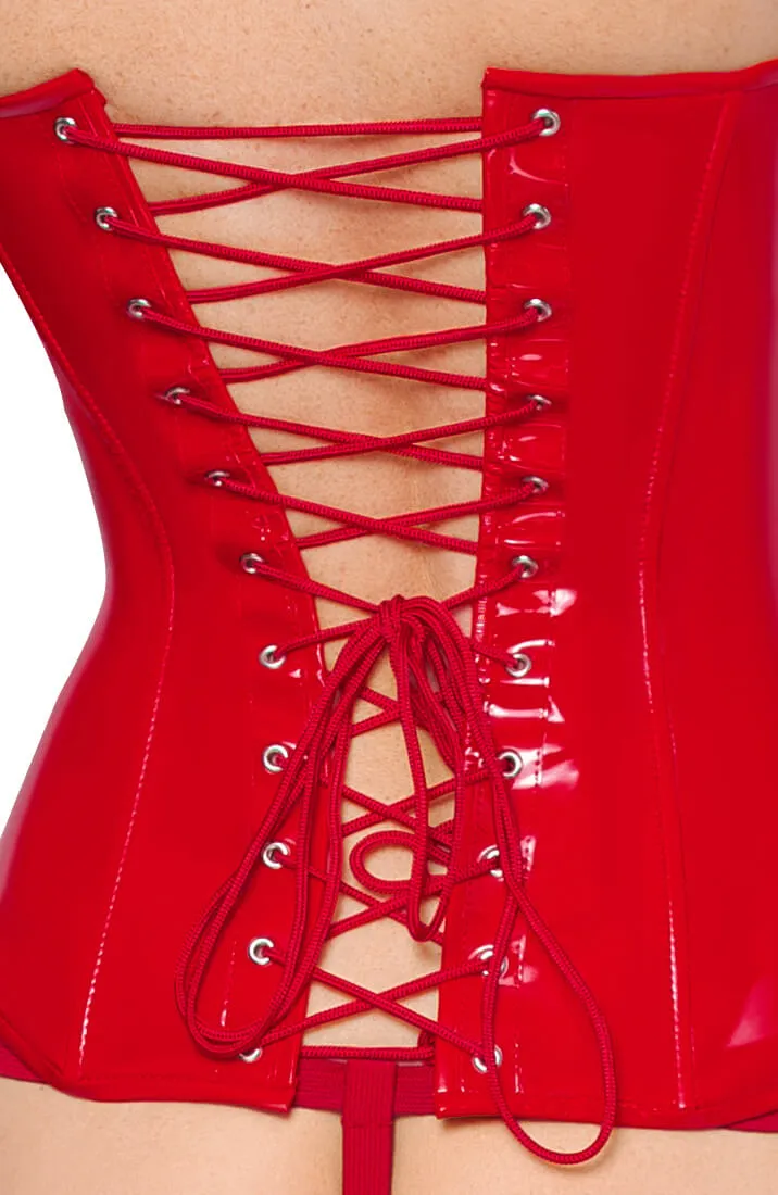 Red open cup vinyl corset - Savage Sunday