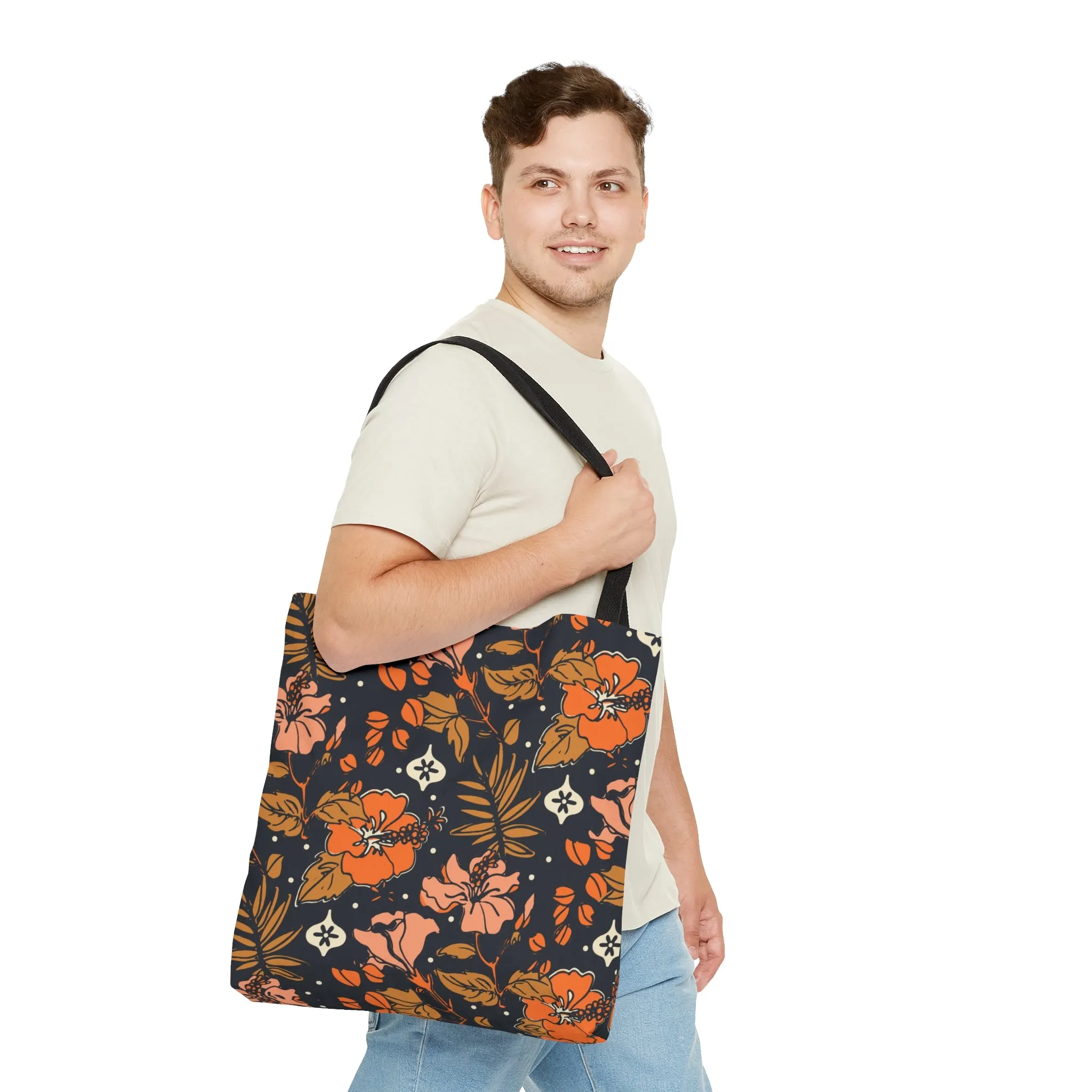 Retro Hibiscus Tote Bag