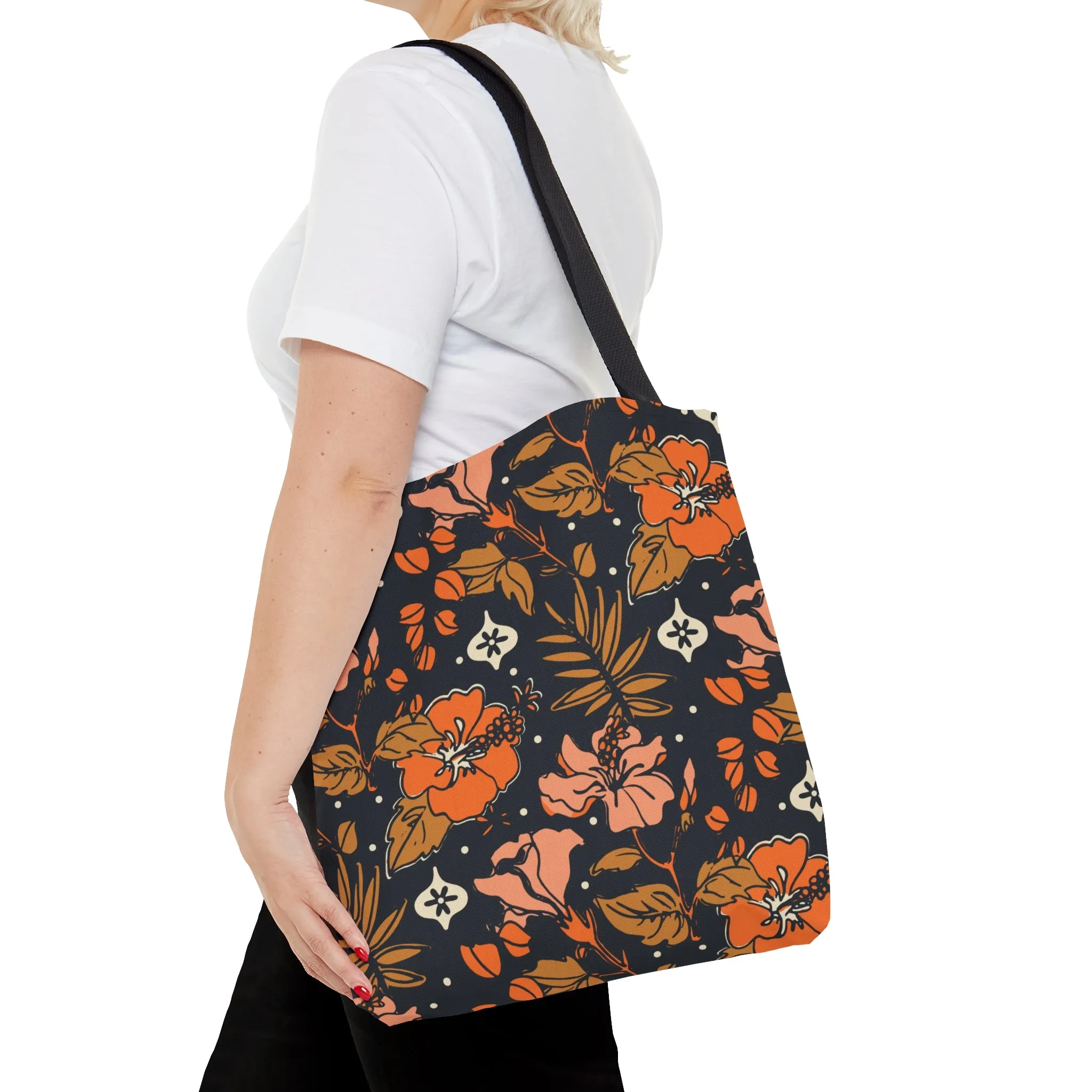 Retro Hibiscus Tote Bag