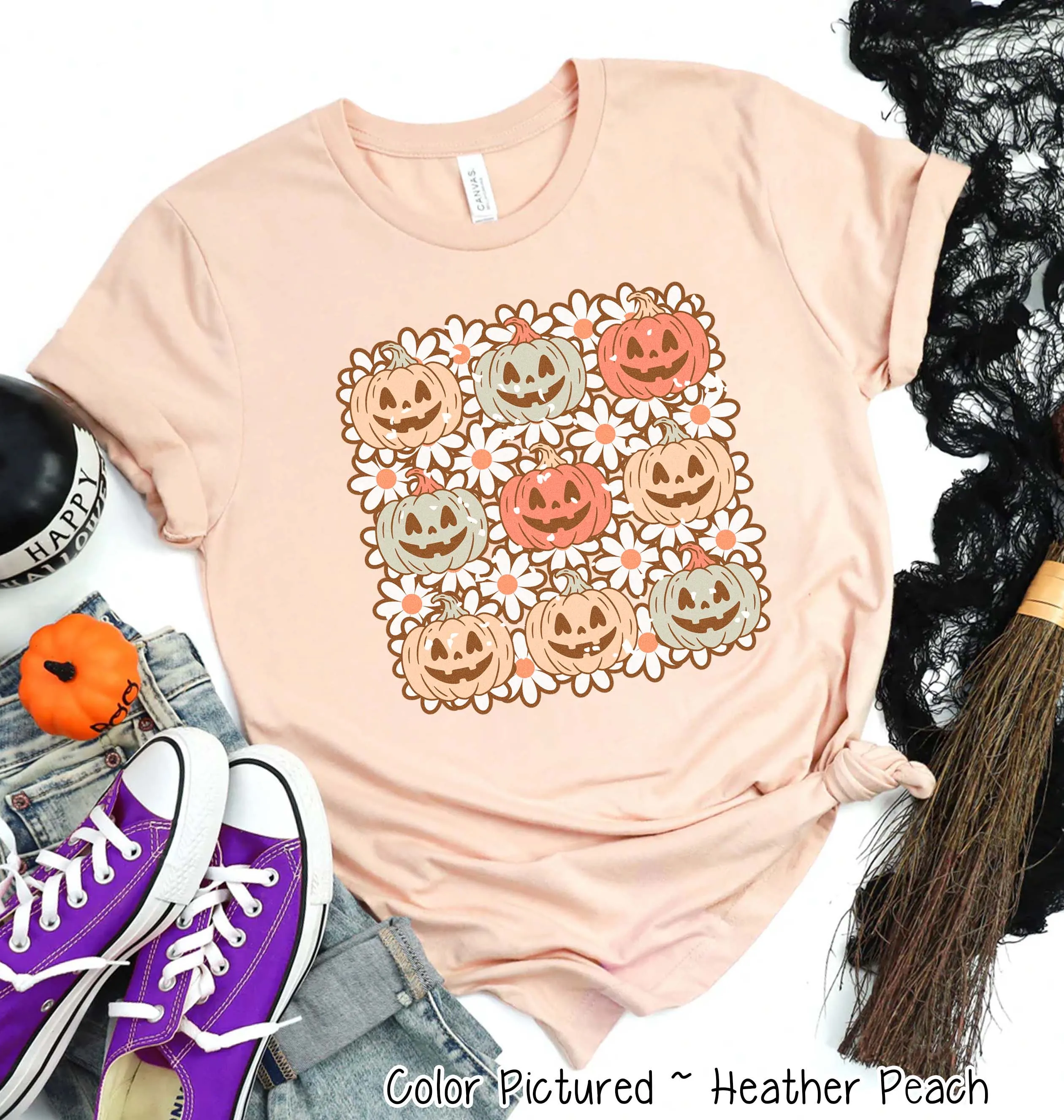 Retro Pumpkins Halloween Tee