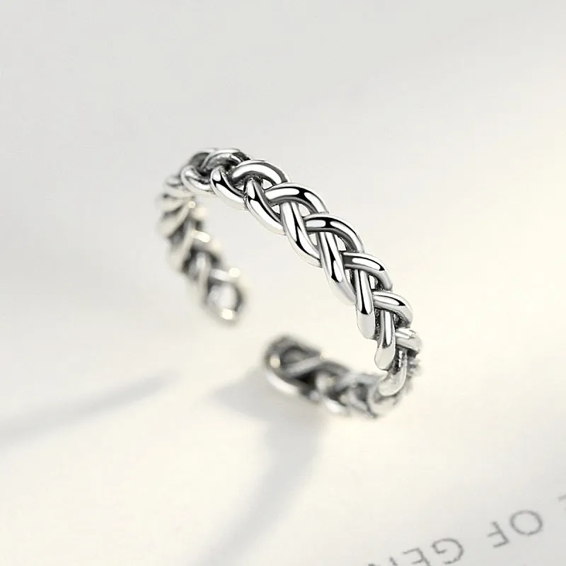 Retro Twist-shaped Open Ring