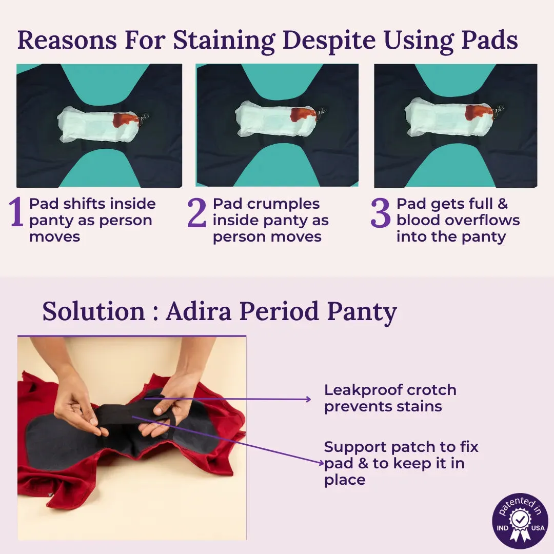 Reusable Period Panties For Heavy Flow | Boxer Fit | Prevents Front, Back & Inner Thigh Stains