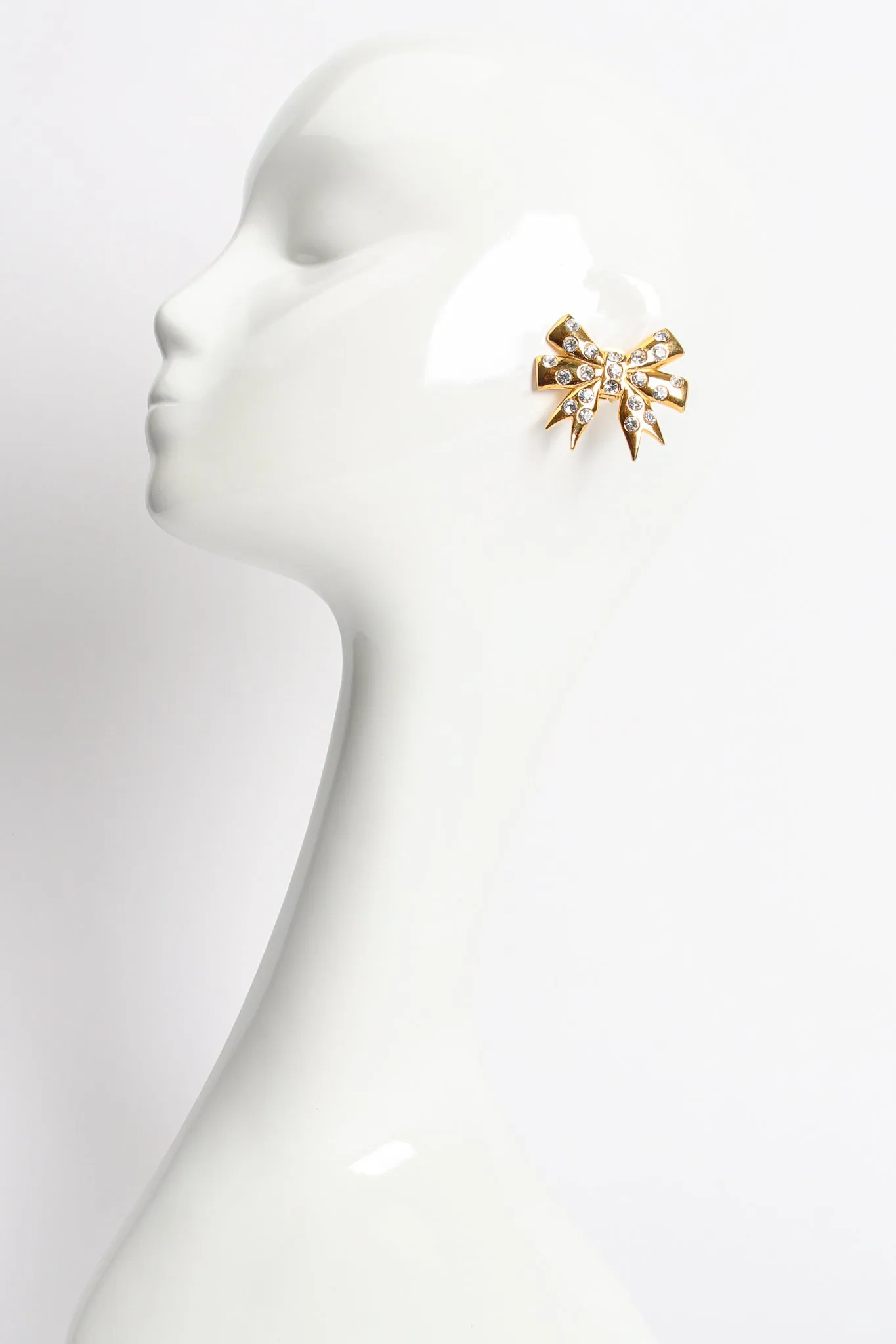 Rhinestone Bow Earrings