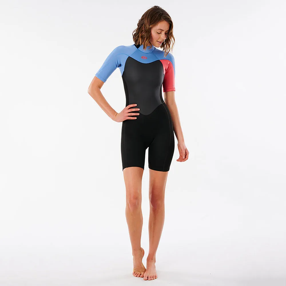 Rip Curl Womens Omega 1.5mm Back Zip Shortie Wetsuit - Pink