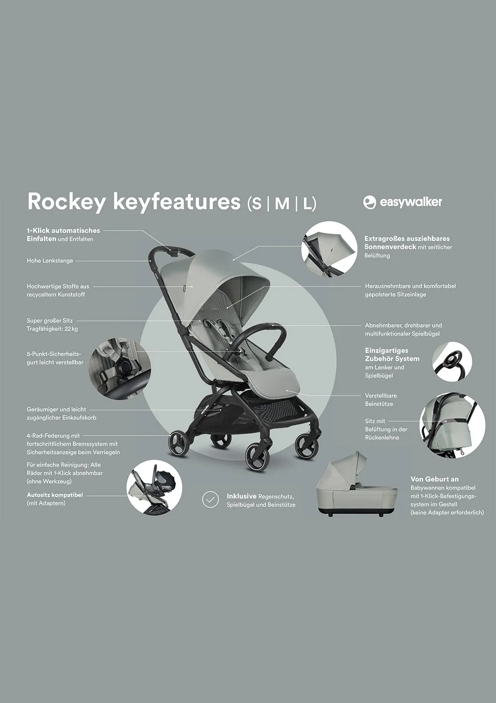 Rockey L Smooth Grey