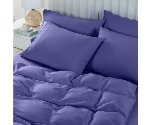 Royal Comfort 2000TC 6 Piece Bamboo Sheet & Quilt Cover Set Cooling Breathable - ROYAL BLUE