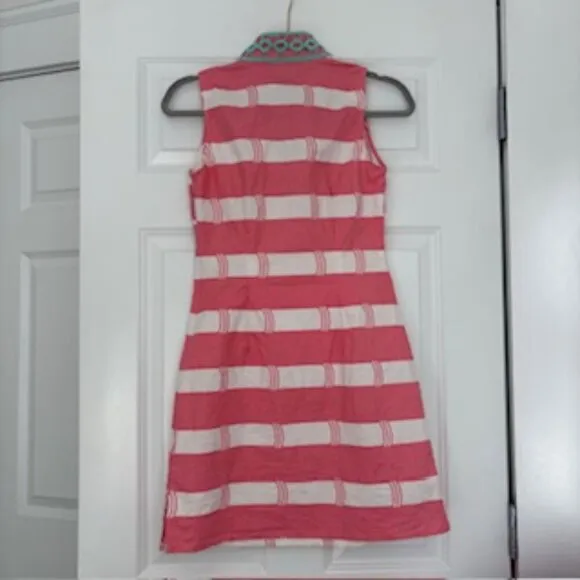 Sail to Sable Pink White Striped Dress