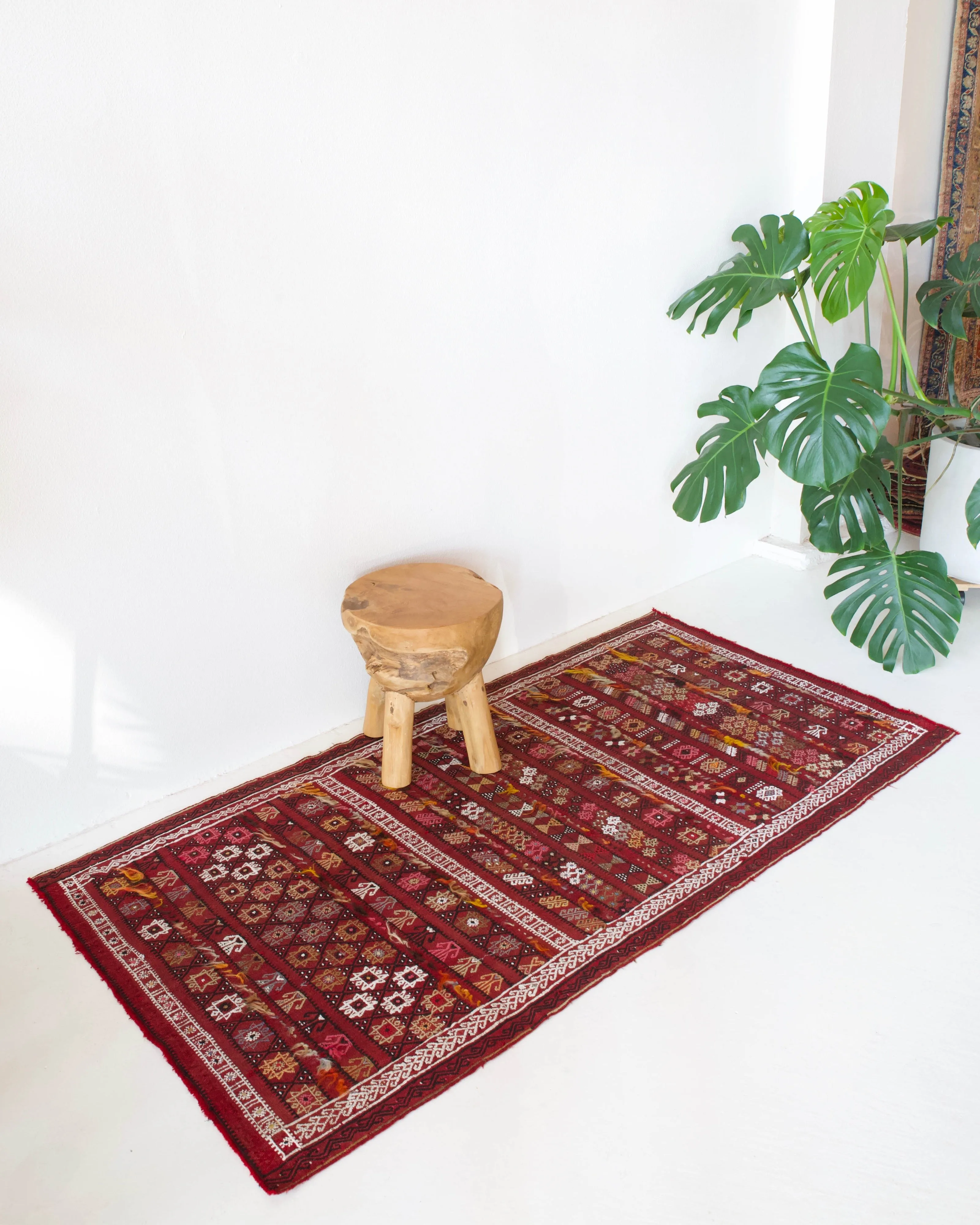 Semi-antique Sivas Cicim Kilim Rug 3'2"x6'