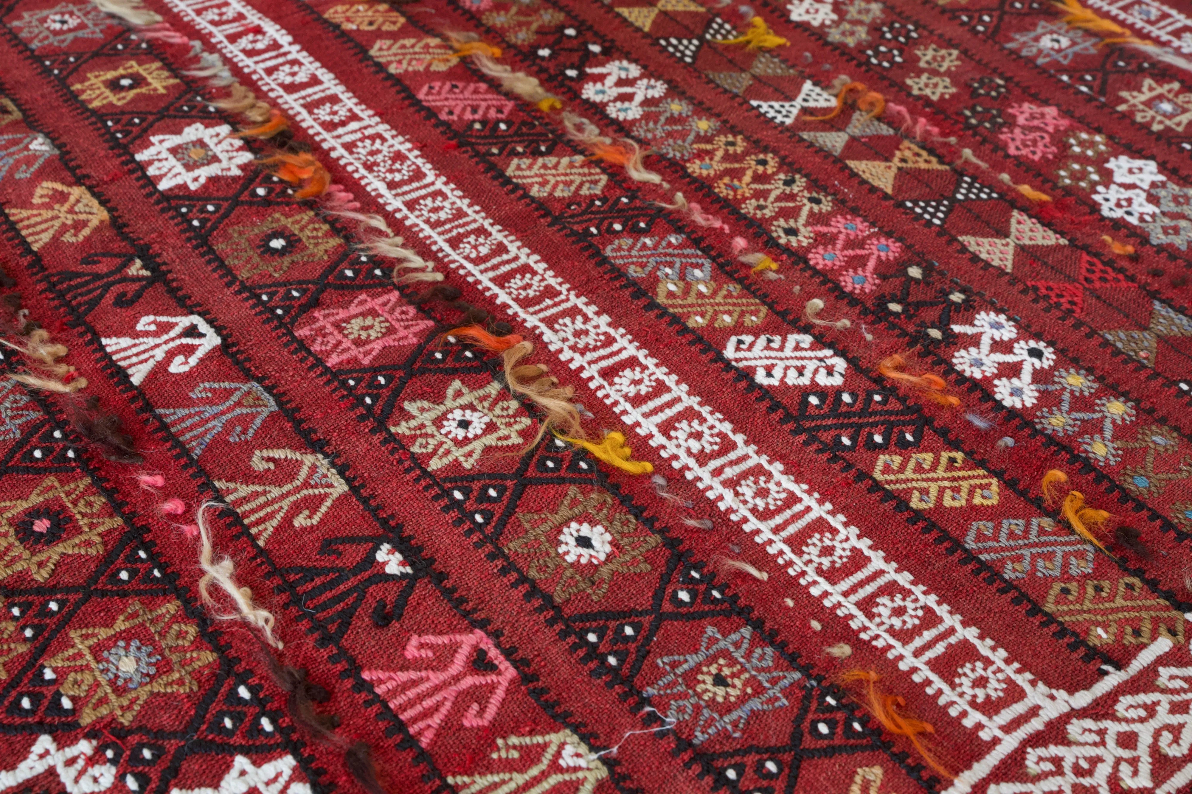 Semi-antique Sivas Cicim Kilim Rug 3'2"x6'