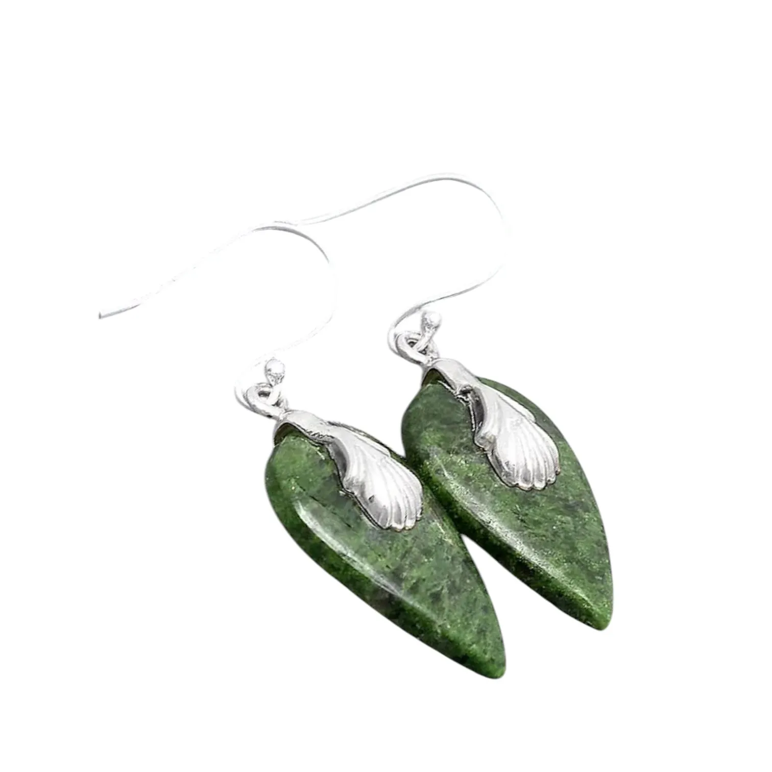 Serpentine Solid 925 Sterling Silver Earrings