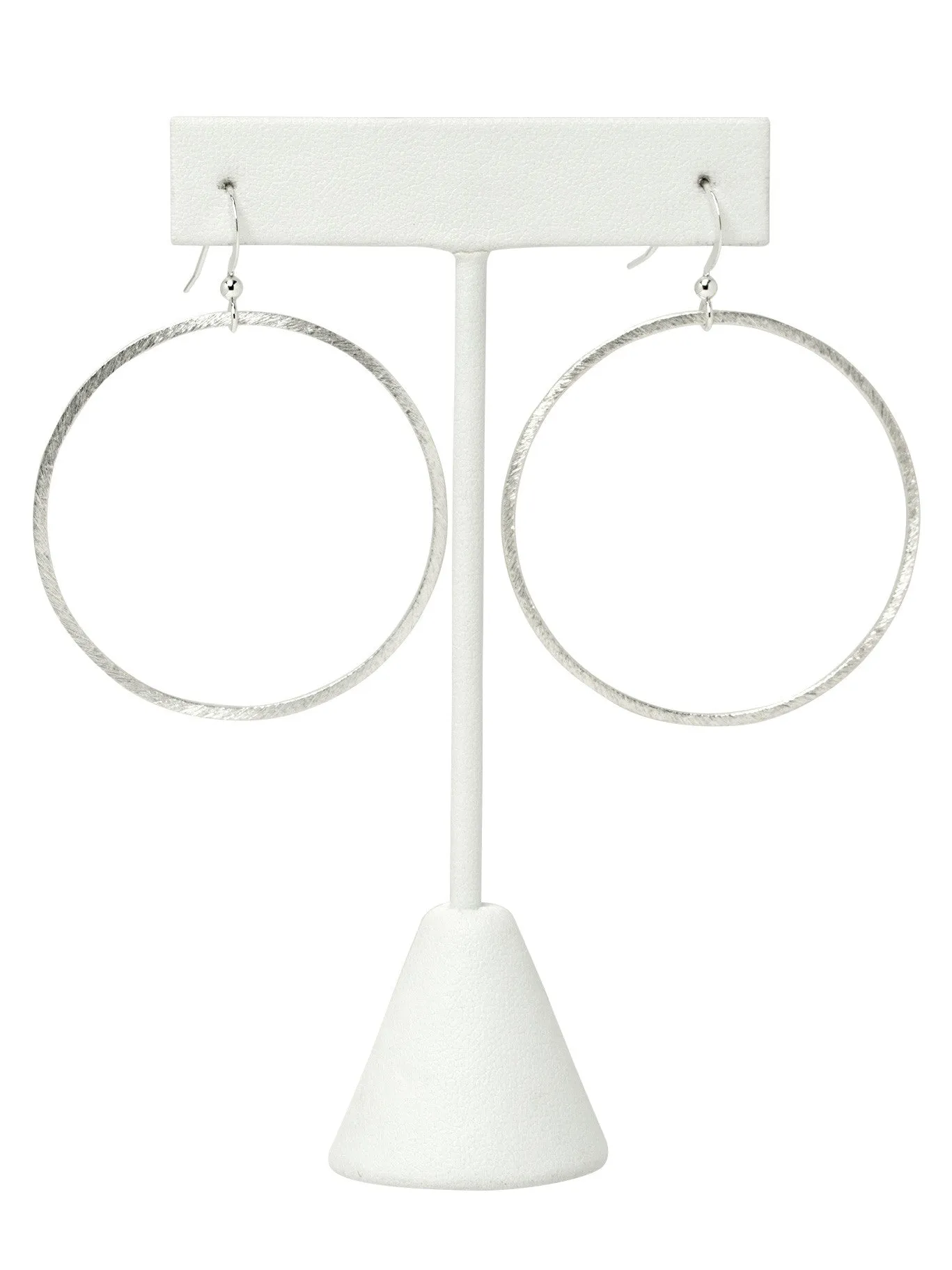 Silver 2" Eternity Circle Earrings