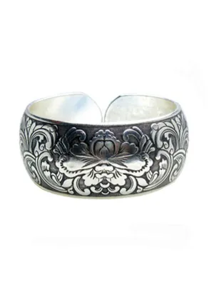 silver lotus cuff