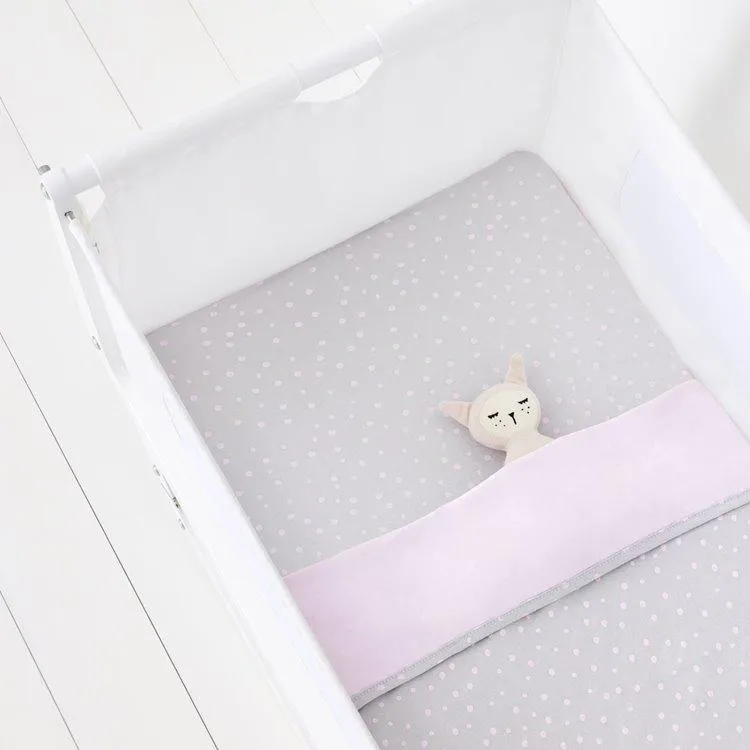 Snuz Crib 2 Pack Fitted Sheets - Pink Spots