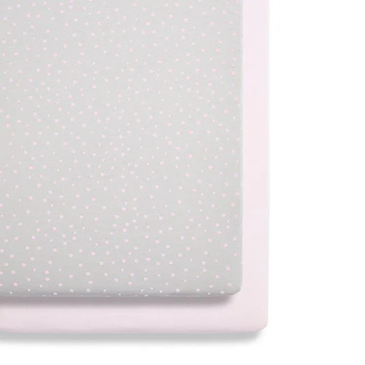 Snuz Crib 2 Pack Fitted Sheets - Pink Spots