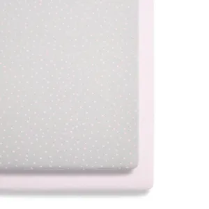 Snuz Crib 2 Pack Fitted Sheets - Pink Spots