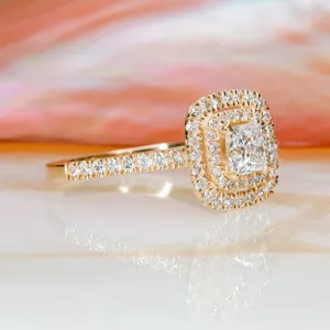 Sole Accent Diamonds Natural Princess  Diamond Engagement Ring