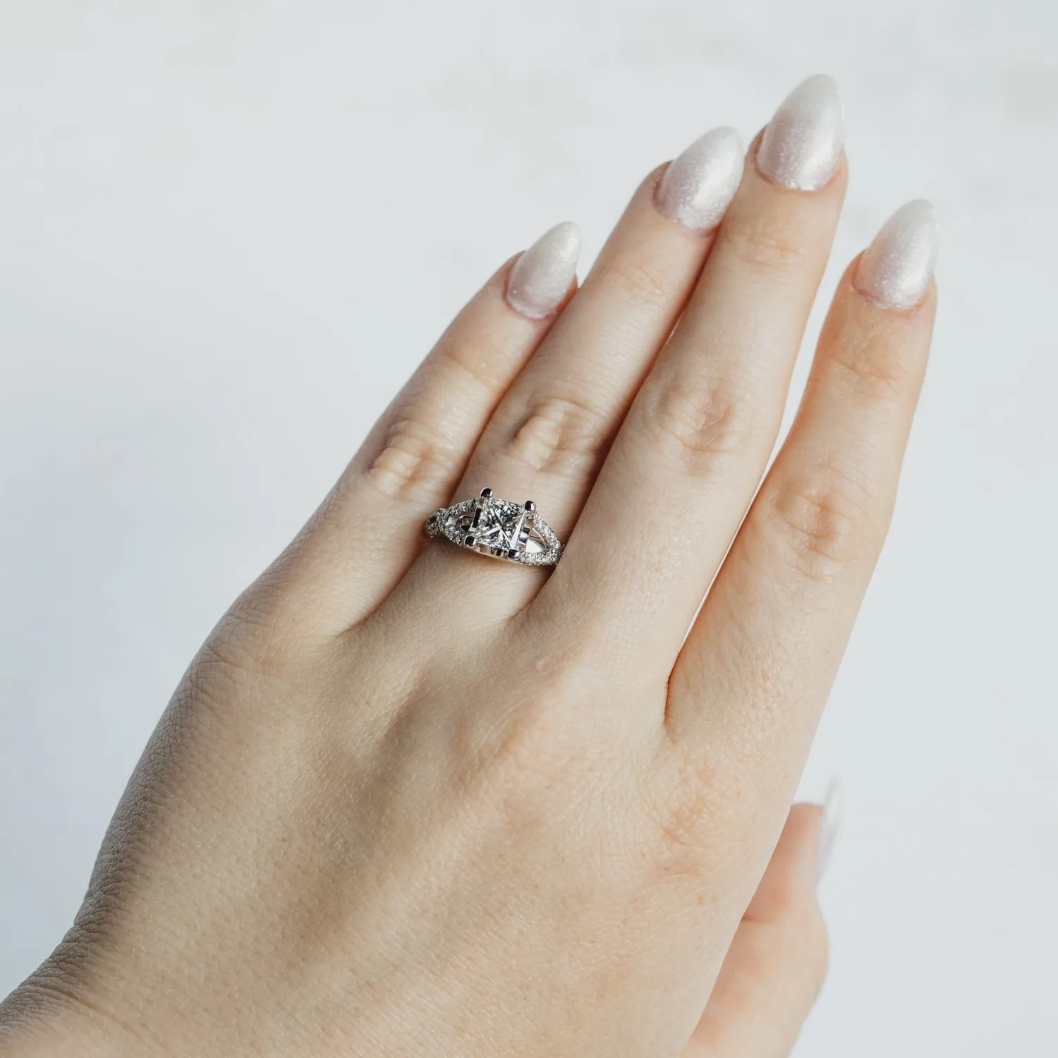 Split Shank Princess Cut Diamond Ring