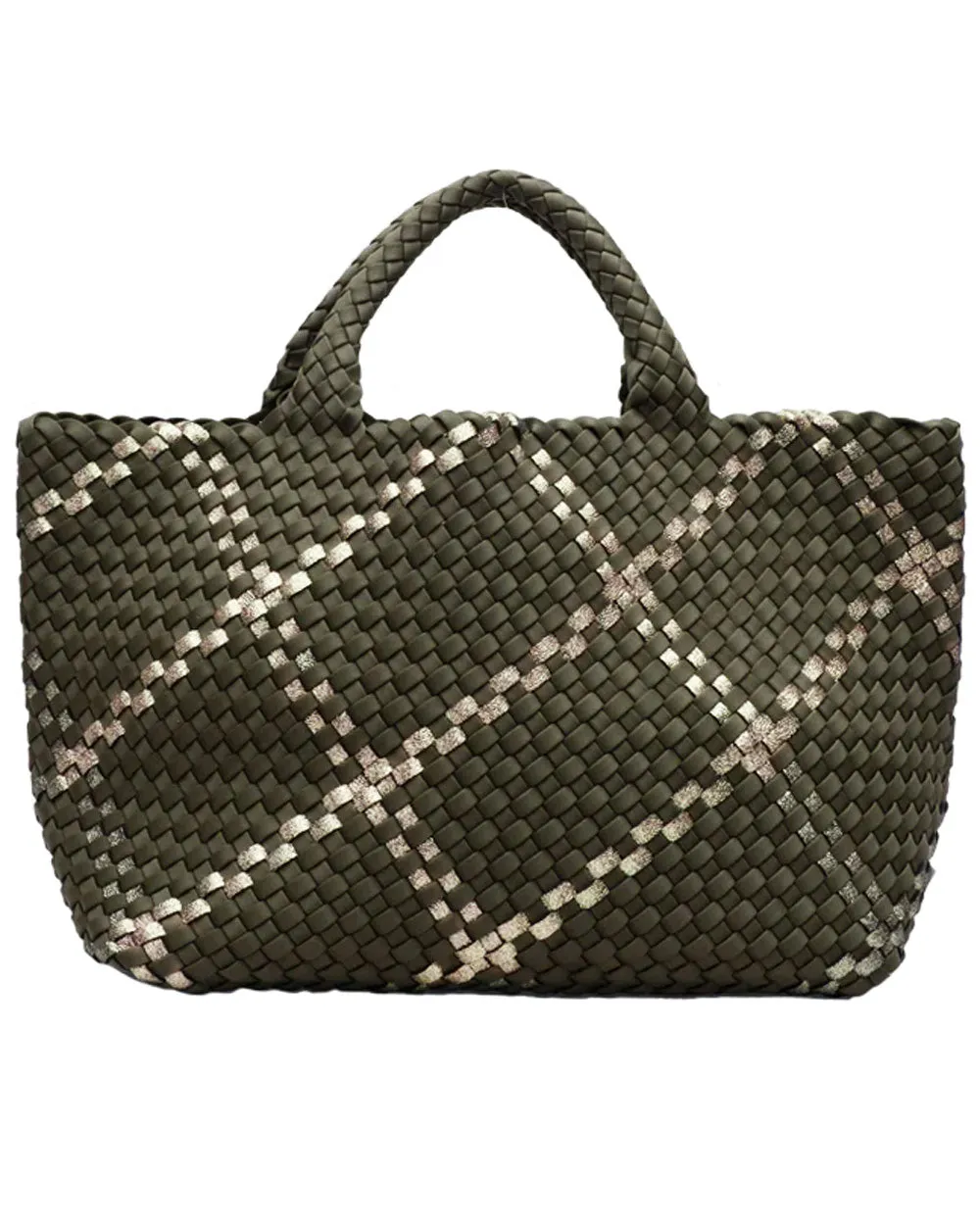 St. Barths Medium Plaid Tote in Verde