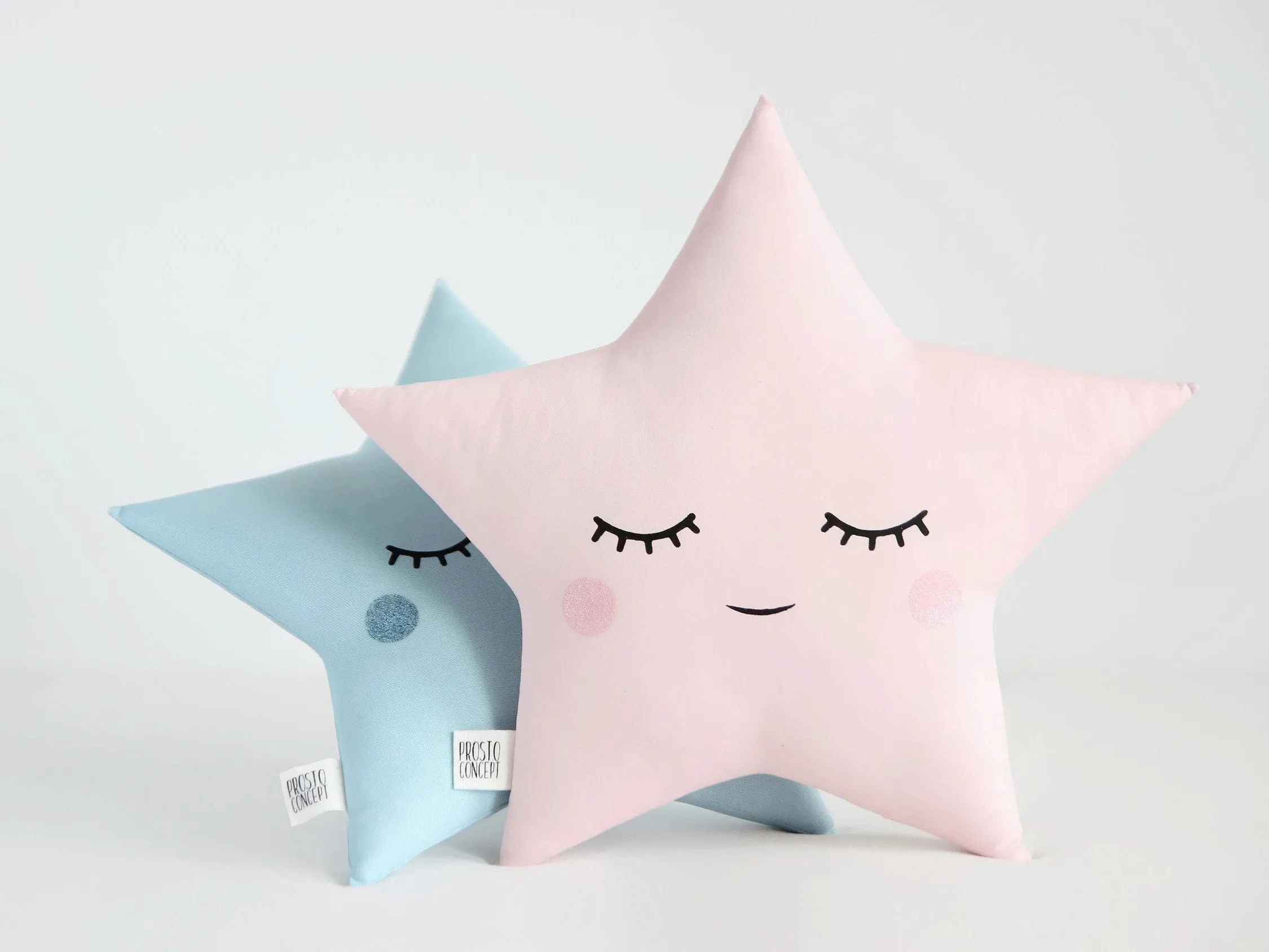 Star Pillow (3 colors) with Glitter Cheeks