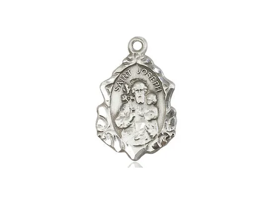 Sterling Silver St Joseph Medal 18"