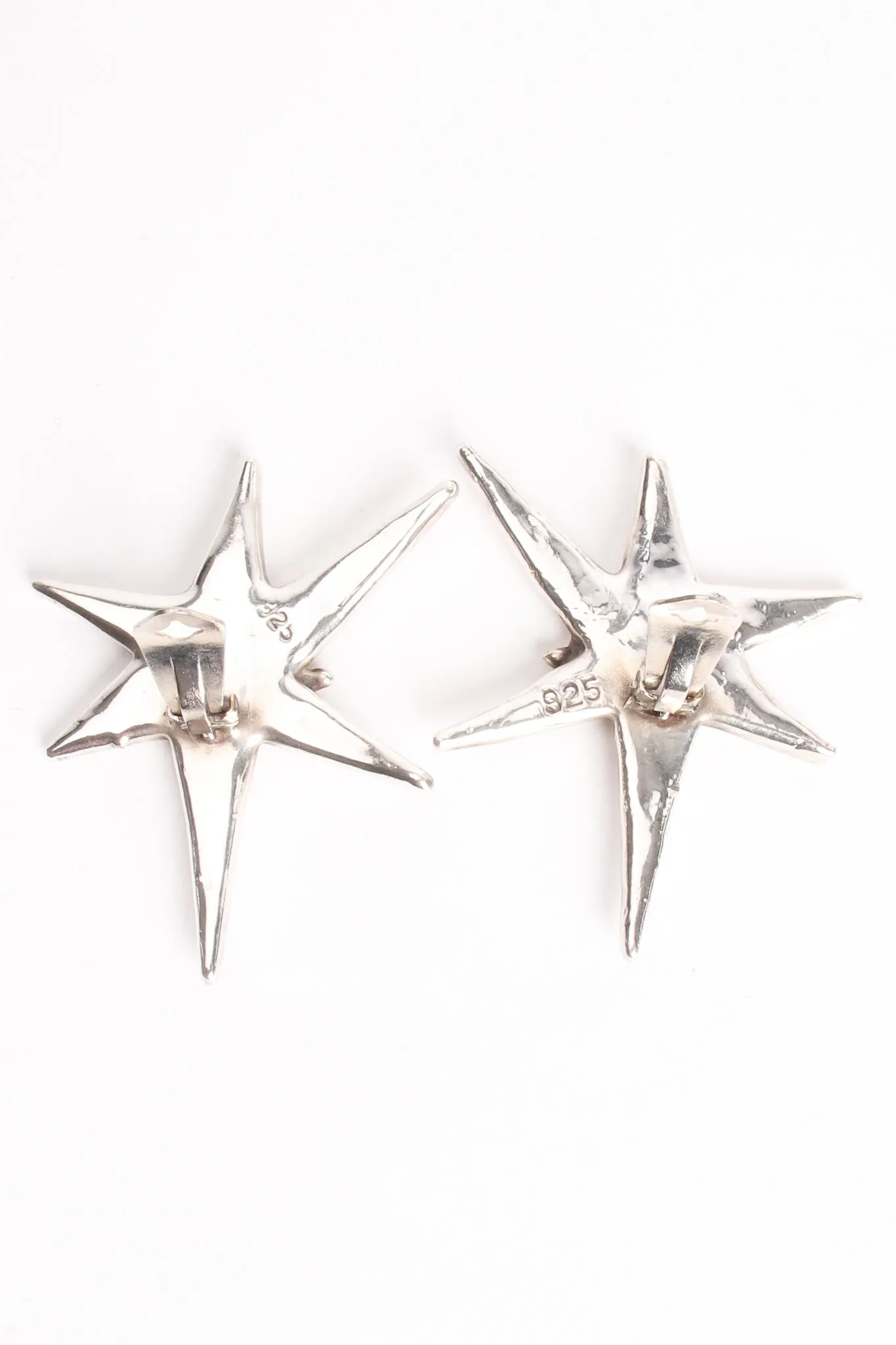 Sterling Star Earrings & Brooch Set