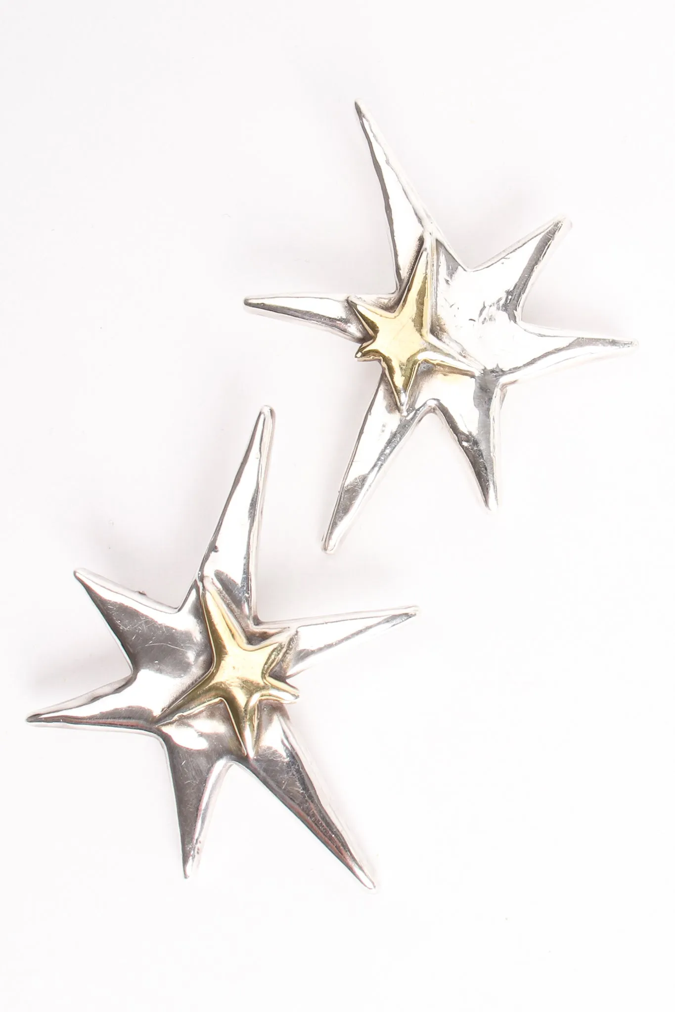 Sterling Star Earrings & Brooch Set