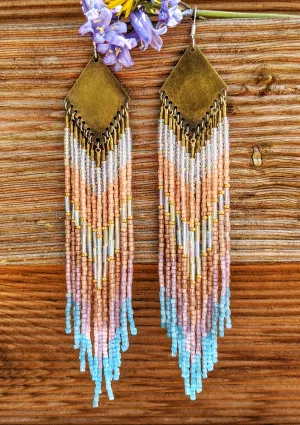 Sunset Strip Iridescent Seed Bead Earrings