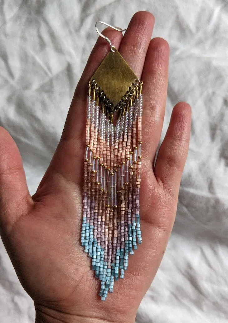 Sunset Strip Iridescent Seed Bead Earrings
