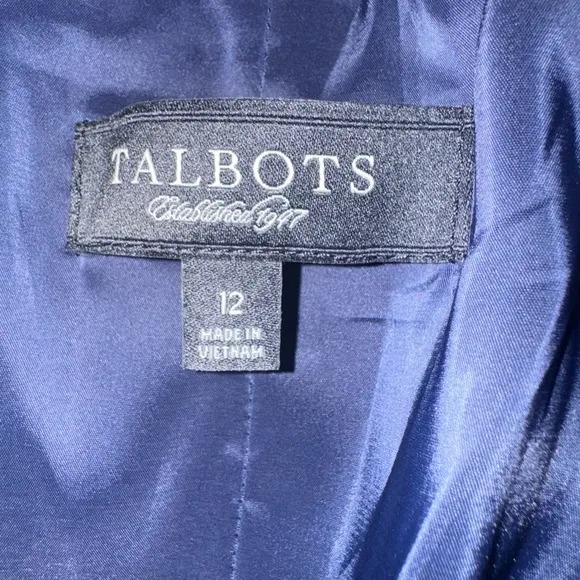 Talbots Women's Navy Jacket size 12 linen jacket