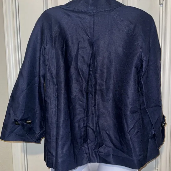 Talbots Women's Navy Jacket size 12 linen jacket