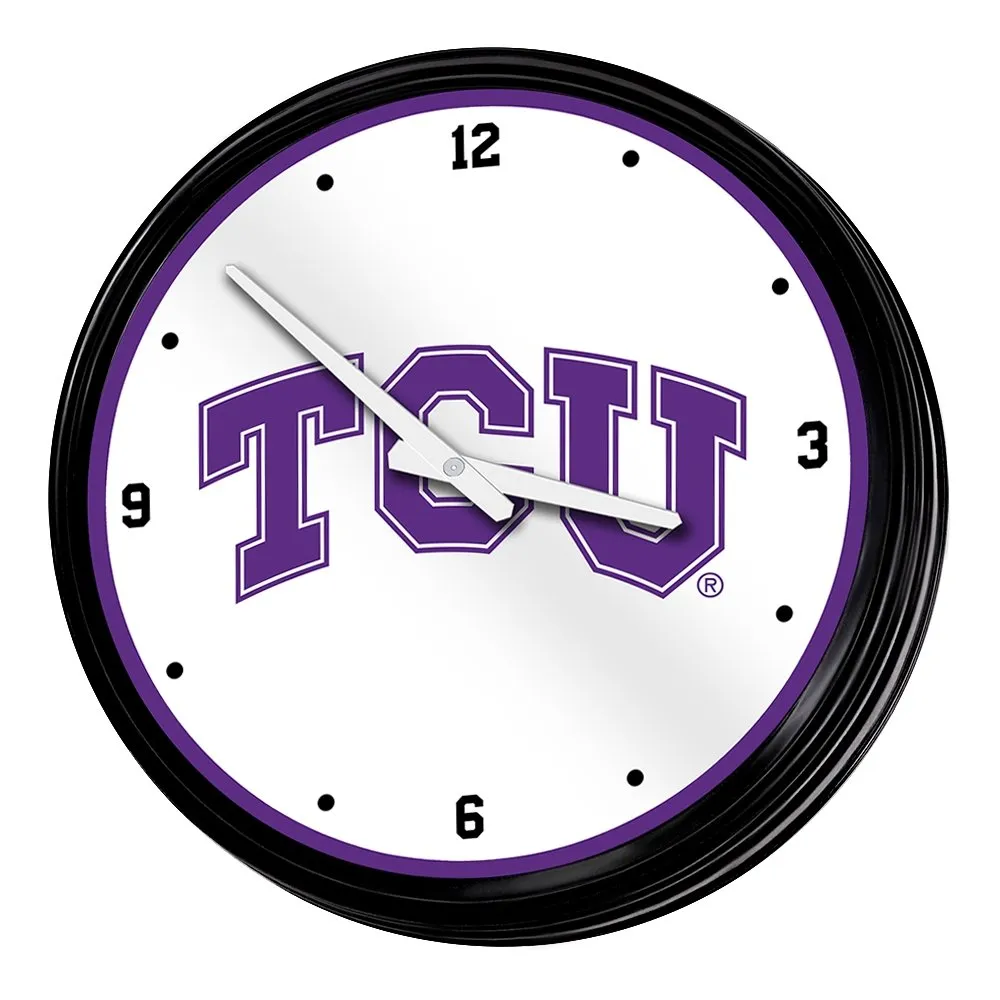 TCU Horned Frogs: Retro Lighted Wall Clock