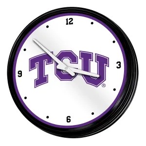 TCU Horned Frogs: Retro Lighted Wall Clock