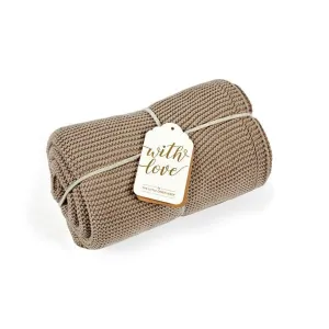 The Little Green Sheep Cellular Blanket - Truffle