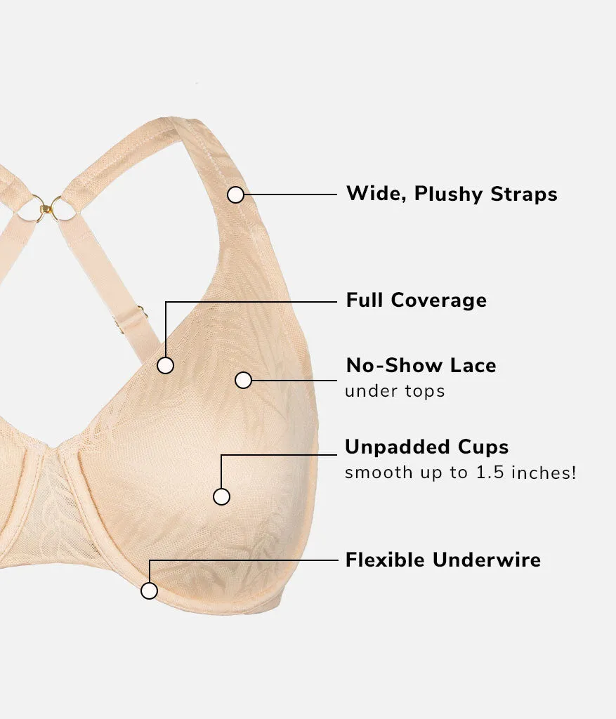 The Smooth Lace Minimizer Bra: Toasted Almond