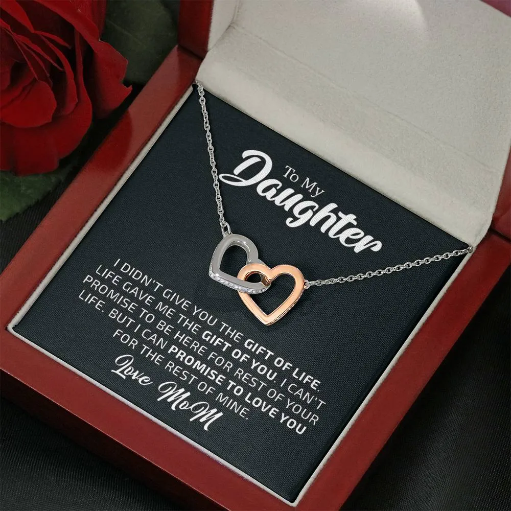 To My Daughter - The Gift Of You (Love, Mom) | Beautiful 14k Gold Forever Family Locked Hearts