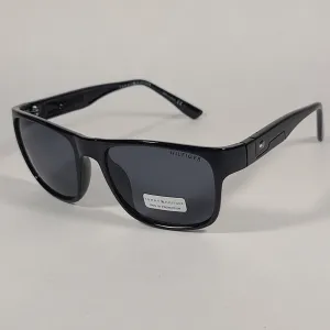 Tommy Hilfiger Wilson Rectangular Sunglasses Shiny Black Gray Lens MP OM563